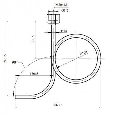 Фото отвод под манометр ос100-02 с внеш. резьбой, нерж. сталь