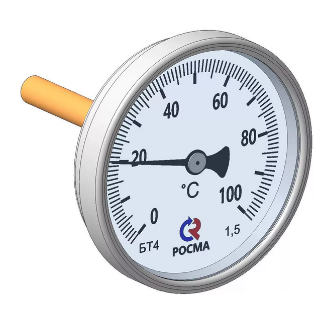 Фото термометр биметаллический бт-51.211 (0-100с) l=46 с гильзой