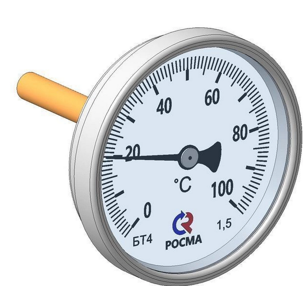Фото термометр биметаллический бт-32.211 (0-100c) g1/2.64.2,5
